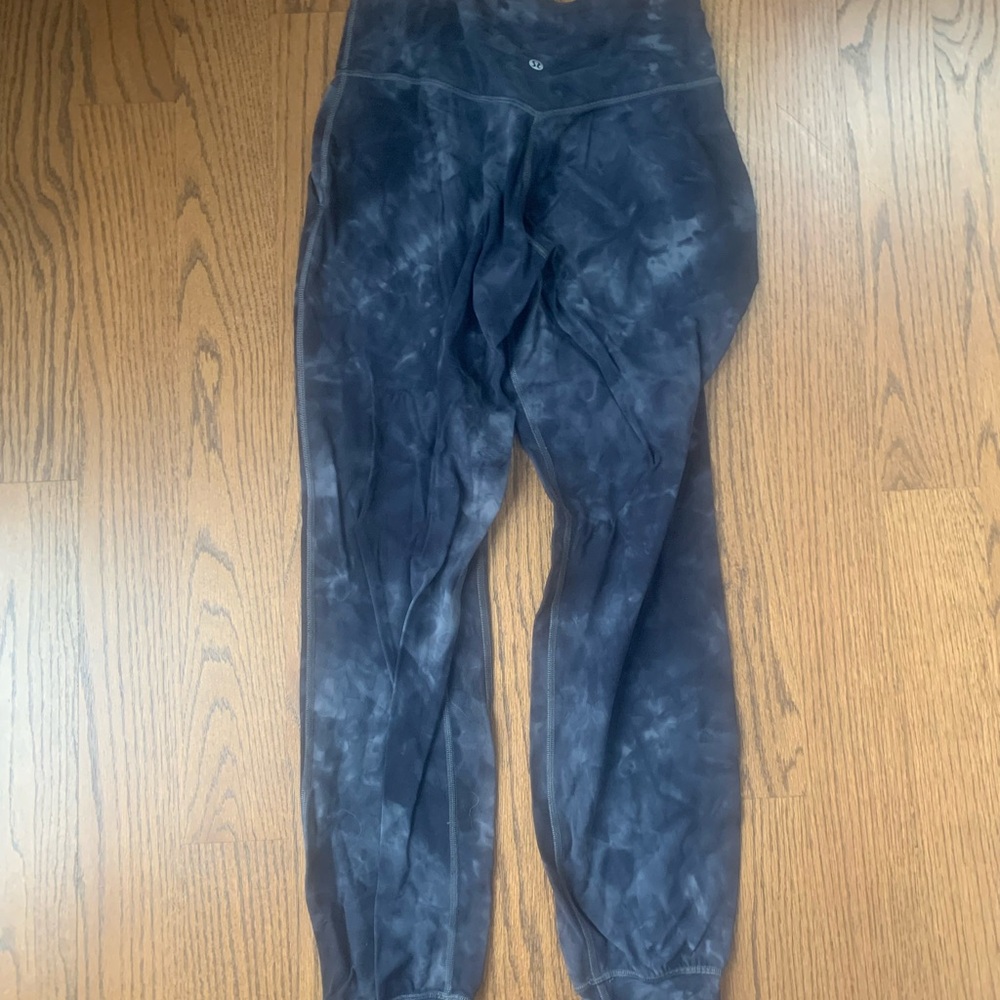 Black / gray Tie-Dye Leggings